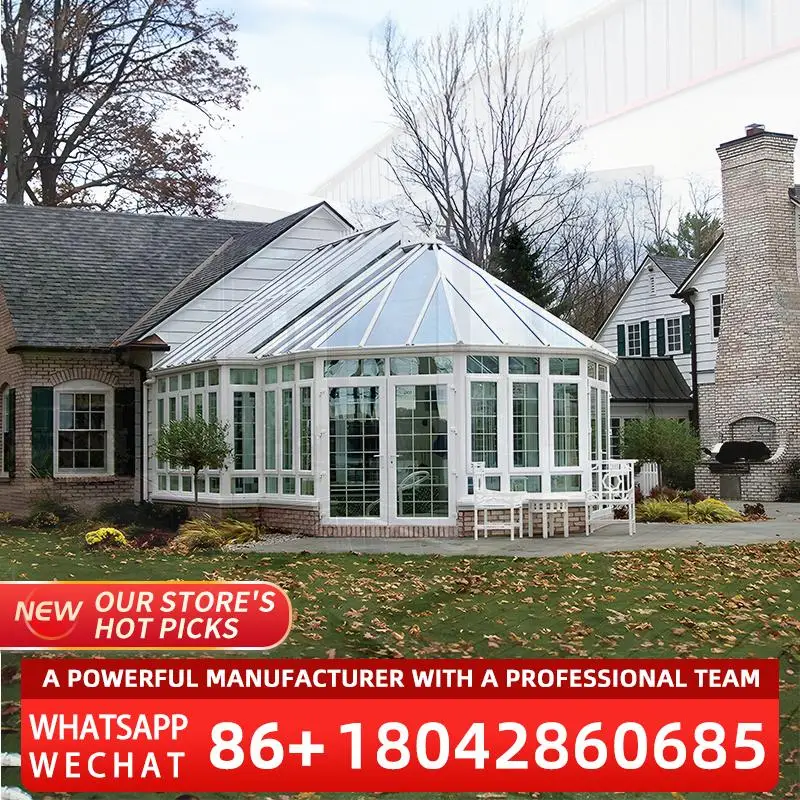 

Hot Sale Modern Design Free Standing Aluminium Green Glass Sunrooms for Gardens in Outdoor and Patio Areas sunroom