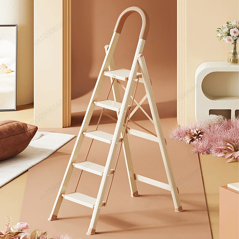 

Portable Telescoping Folding Ladder Aluminum A Frame Multi Function Adjustable Height Step Stool For Home Warehouse Storage