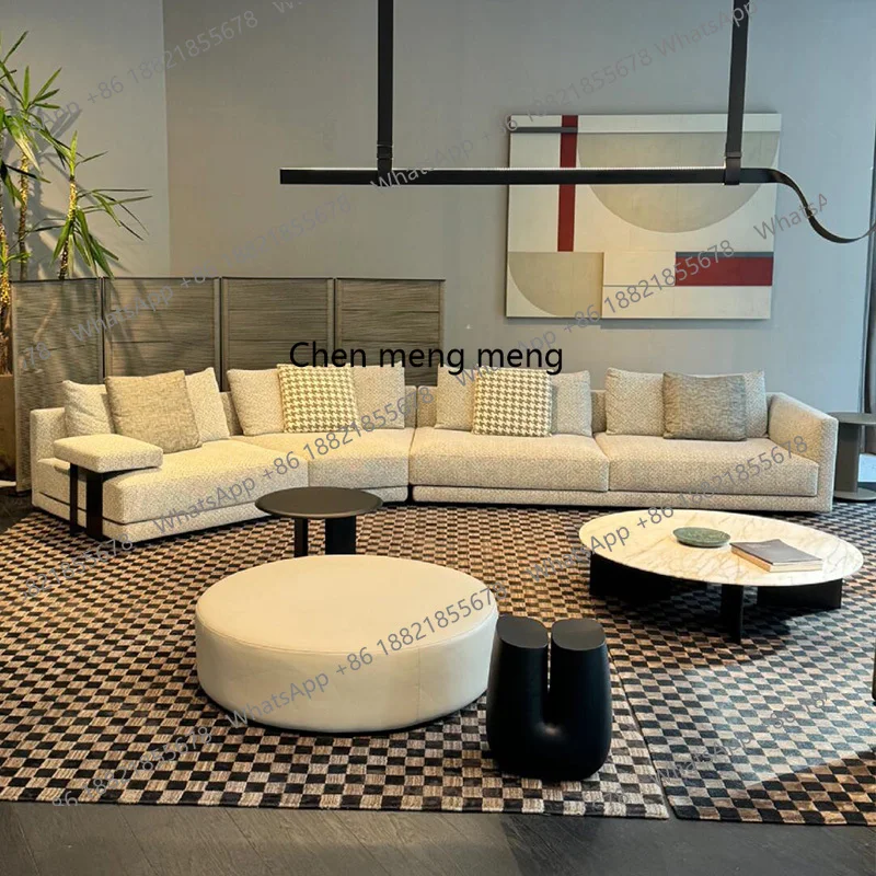 

Minimalist fabric sofa, light luxury villa large flat high-end sofa