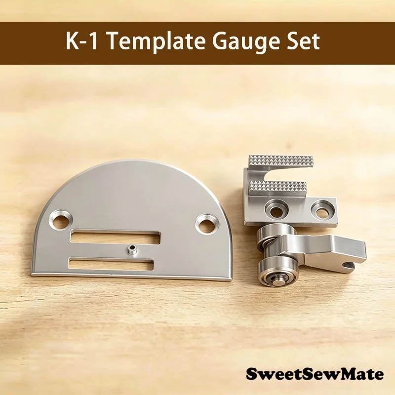 K-1 Template Gauge Set Needle Plate 3mm Feed Dog Presser Foot Universal for Flat Bed, Template Machine & Long Arm Machine Parts