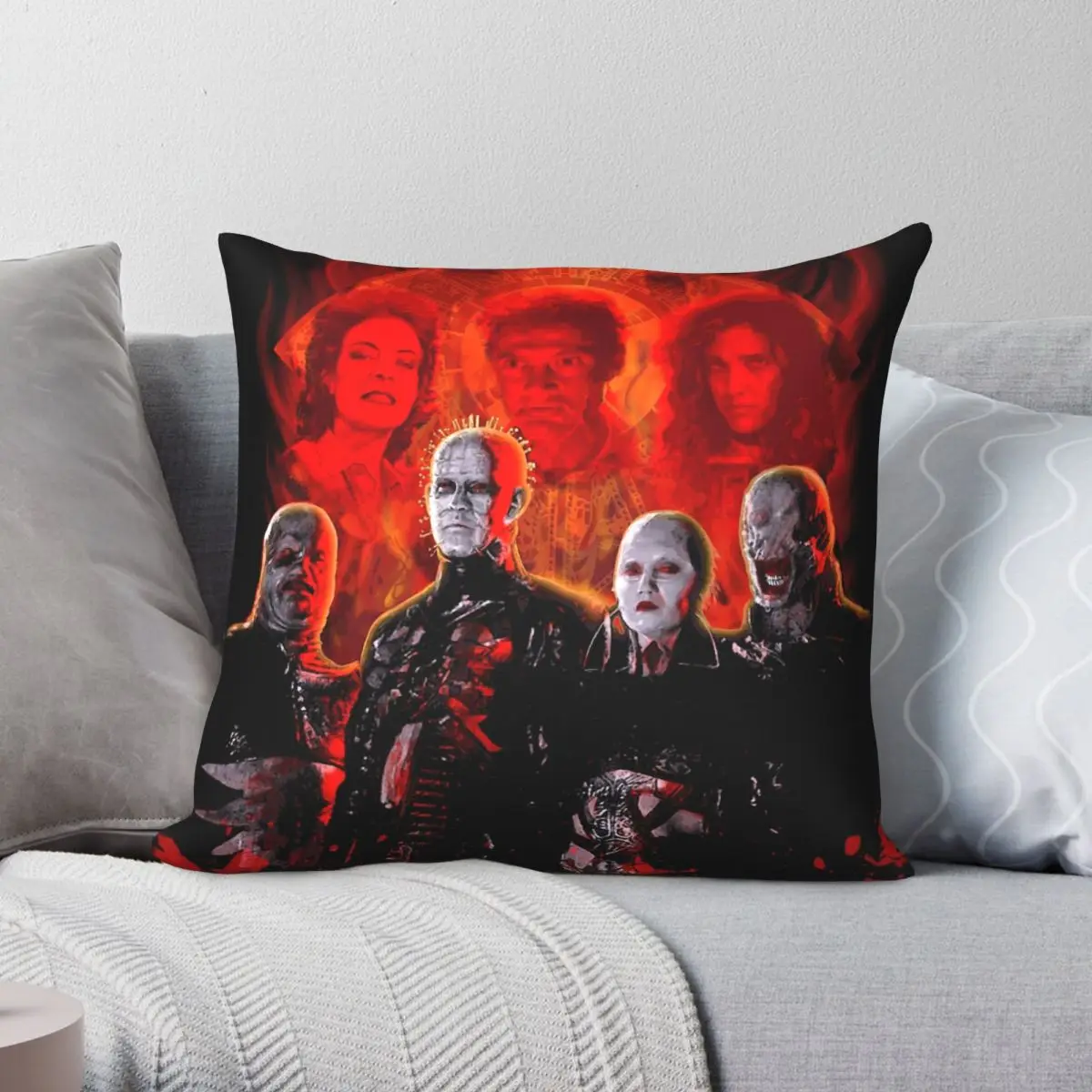 Hellraiser The Cenobites Square Pillowcase Polyester Linen Velvet Pattern Zip Decor Sofa Seater Cushion Cover 18