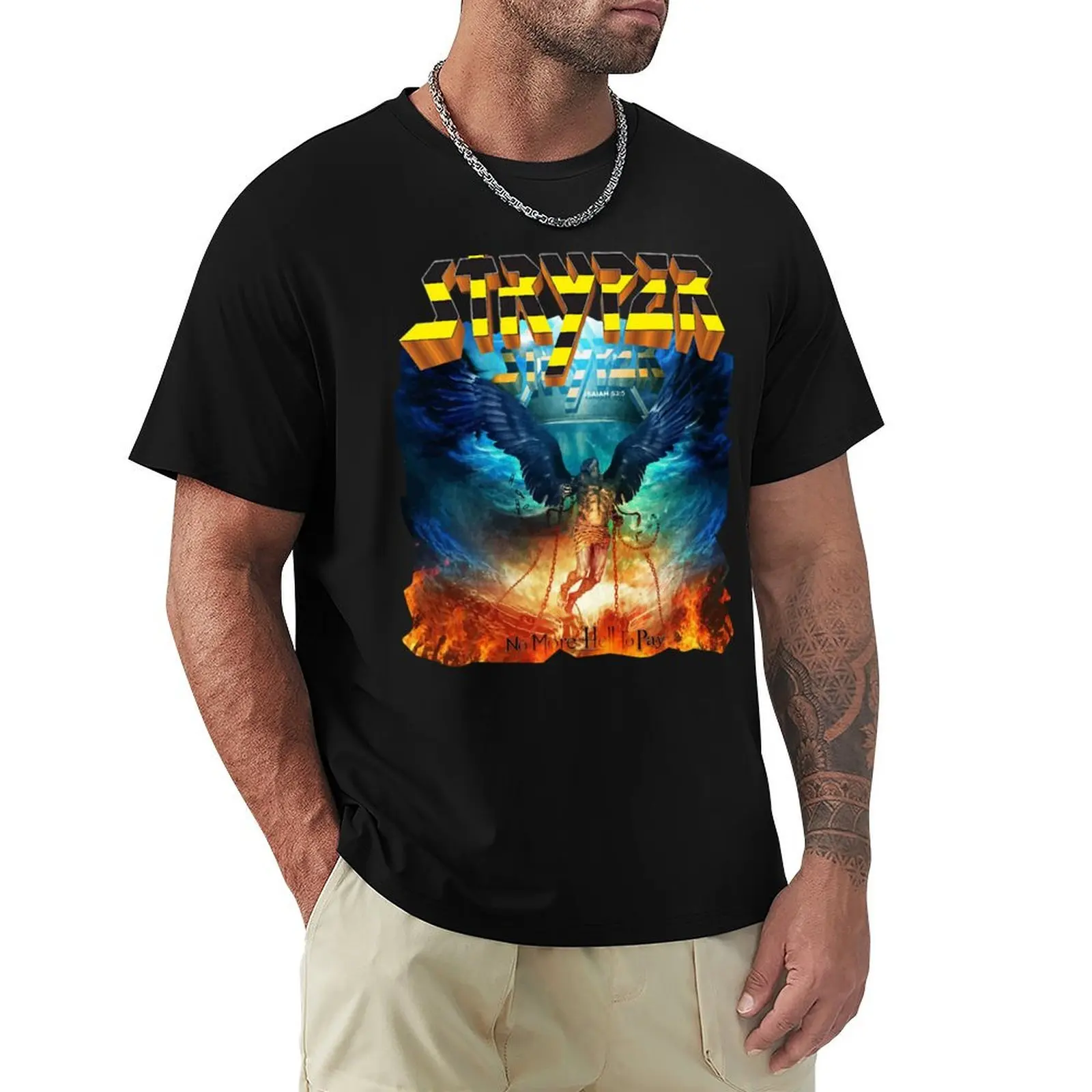 Stryper No More Hell to Pay T-Shirt cotton t-shirt plain for man package T-Shirt