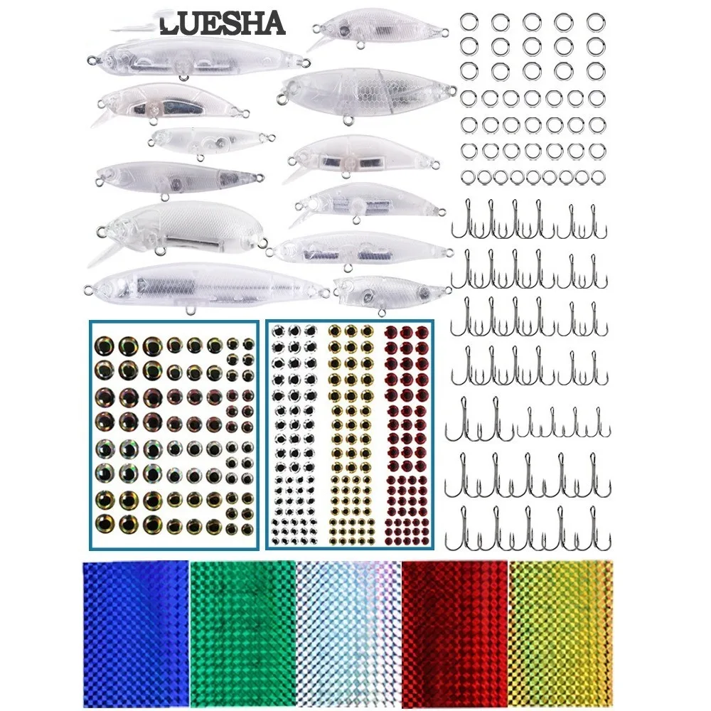 

Built-in Noise Steel Balls Fishing Bait Set Lure Body Fishing Hook Artificial Hard Bait Set Multi-color DIY Fishing Bait