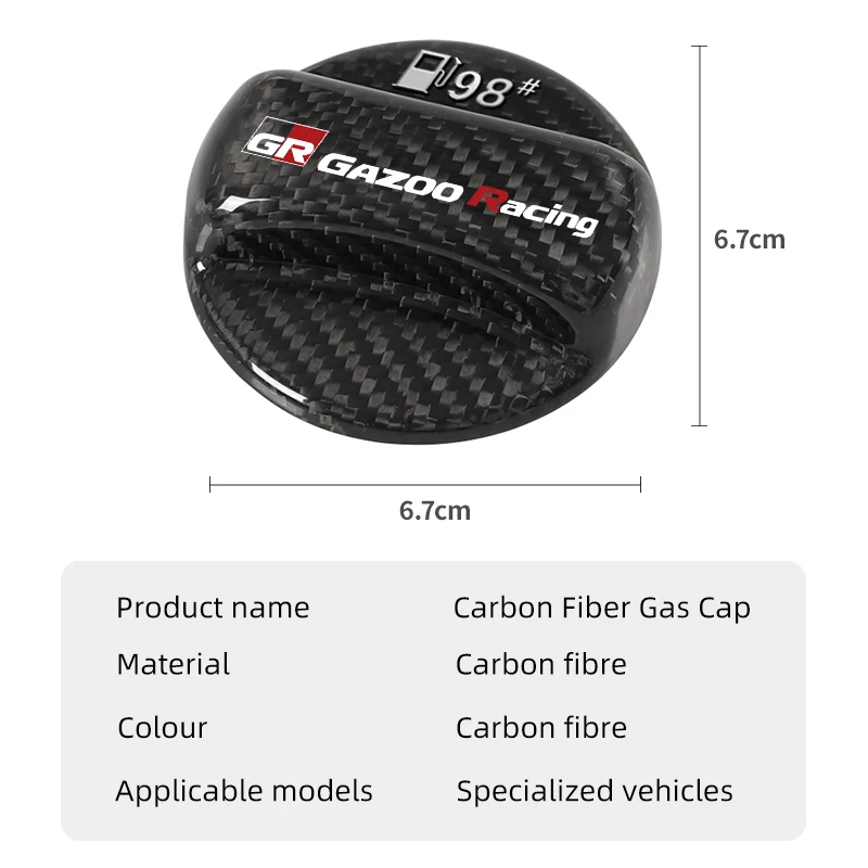 Real Carbon Fiber Gas Fuel Tank Cover Oil Filler Dustproof Cap For Toyota GR GAZOO RACING Prado Yaris Hilux Corolla Prius Avensi