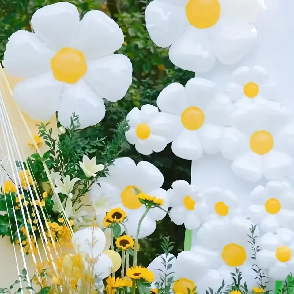 

1Pcs Daisy Balloon Huge White Flower Aluminum Foil Balloons for Birthday Baby Shower Wedding Daisy Party Decorations Supplies