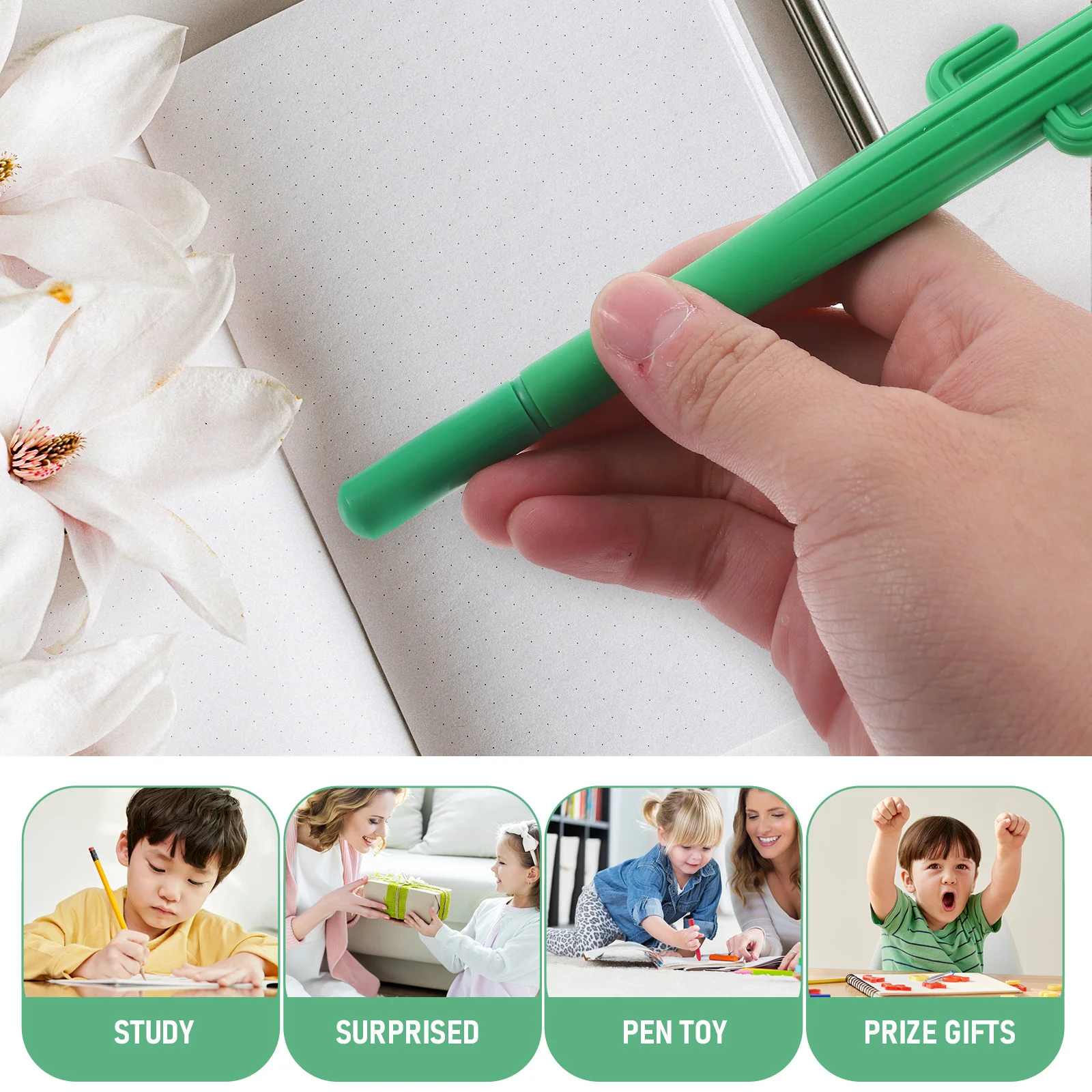 

10Pcs Cactus Ballpoint Pen Cute Plant Design Student Writing Stationery Supplies Gel Pen School Office Use Signing Pens