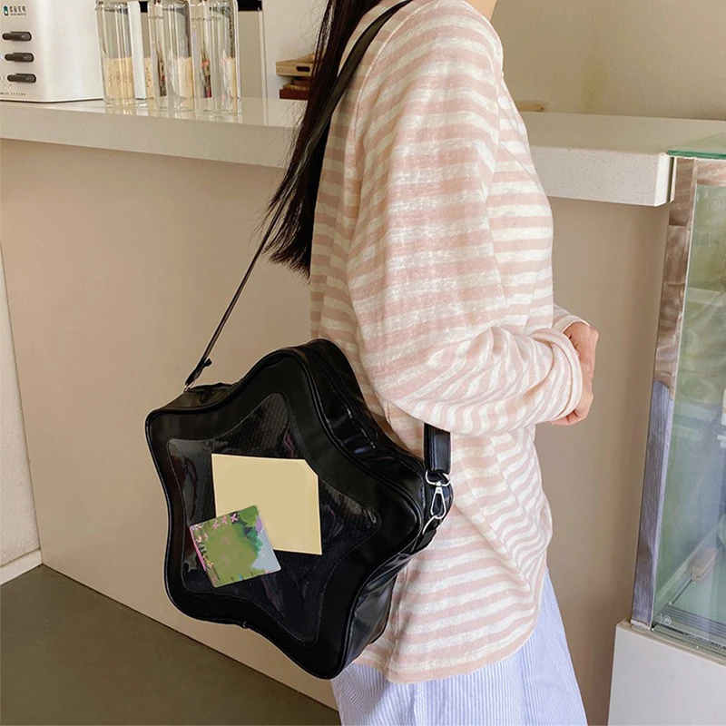 موضة جديدة Itabag الكورية نمط المتخصصة الخماسية نجمة حقيبة كروسبودي سعة كبيرة حقيبة كتف شفافة لطيف حقيبة رائعة #3
