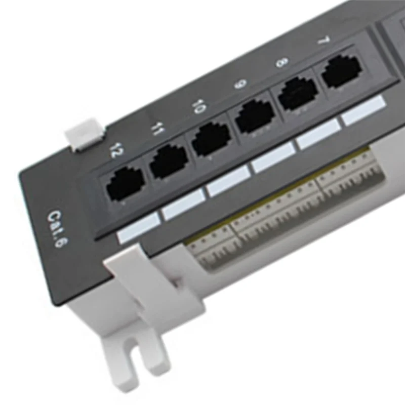 CAT6 Networking 12-Port Patch Panel Network Tool Kit RJ45 Wall Mount Rack With Installation Bracket