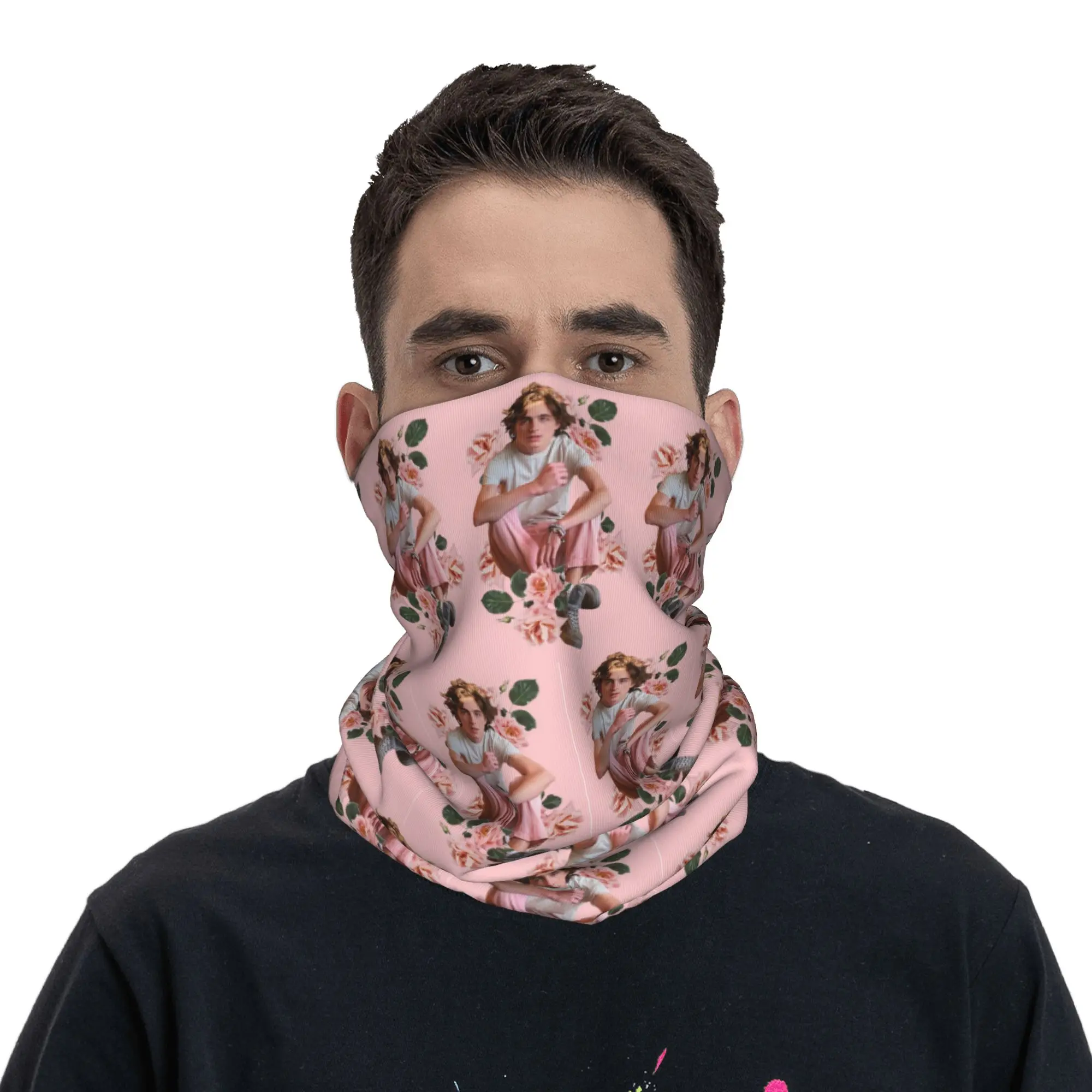 Floral Saint Timothee Chalamet Bandana Neck Cover Printed Wrap Mask Scarf Balaclava Outdoor Sports Unisex Adult Breathable