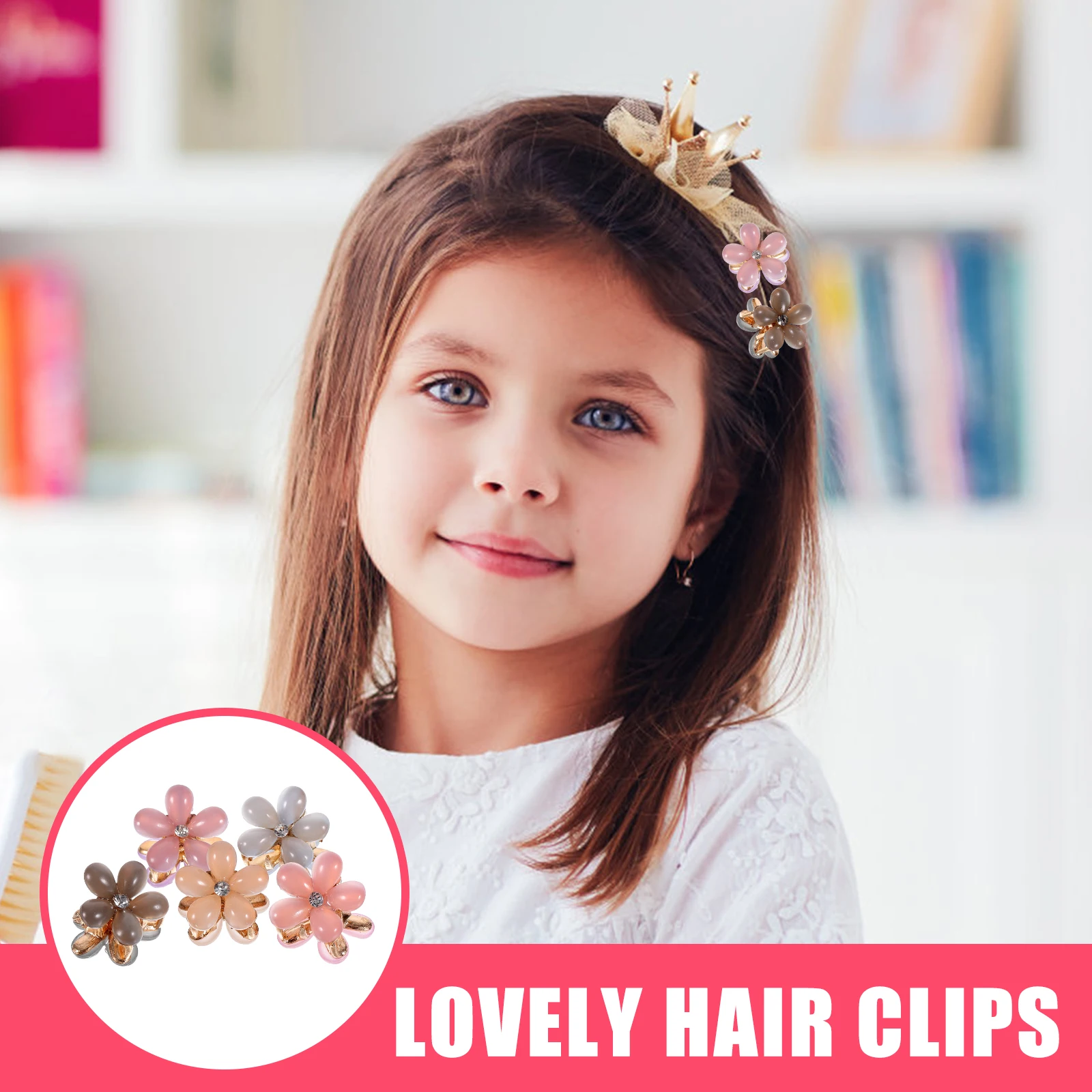 

20pcs 20 Flower Hair Clips Mini Cute Accessories for Girls Party Everyday Wear