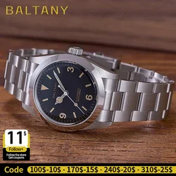 Baltany 36MM 1963 Explorer Watch Man S4066 Sapphire 200M​ Waterproof Stainless Steel Bracelect Vintage ST2130 Auto Dress Watches