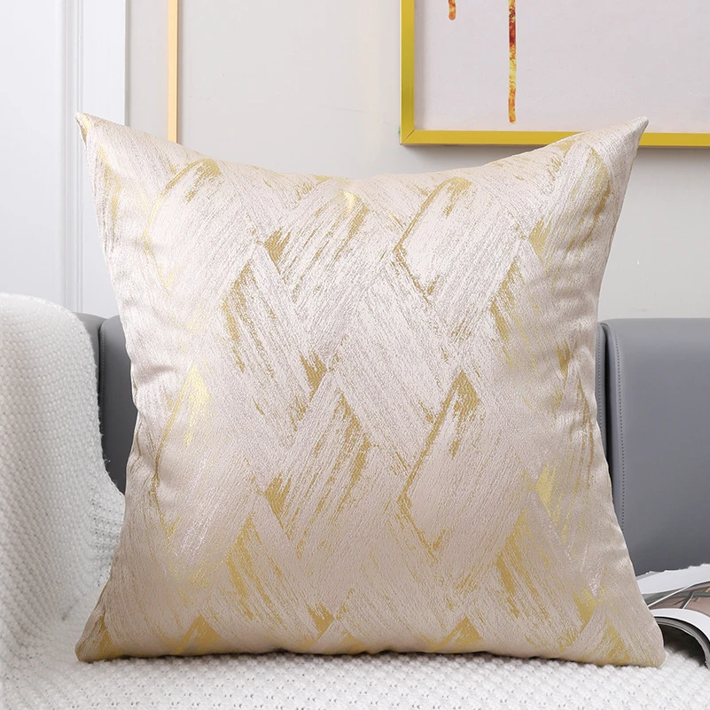 

Luxury Jacquard Golden Cushion Cover 45x45cm Pillow Cover for Living Room Sofa Pillowcase Design Geometric Cushion Case
