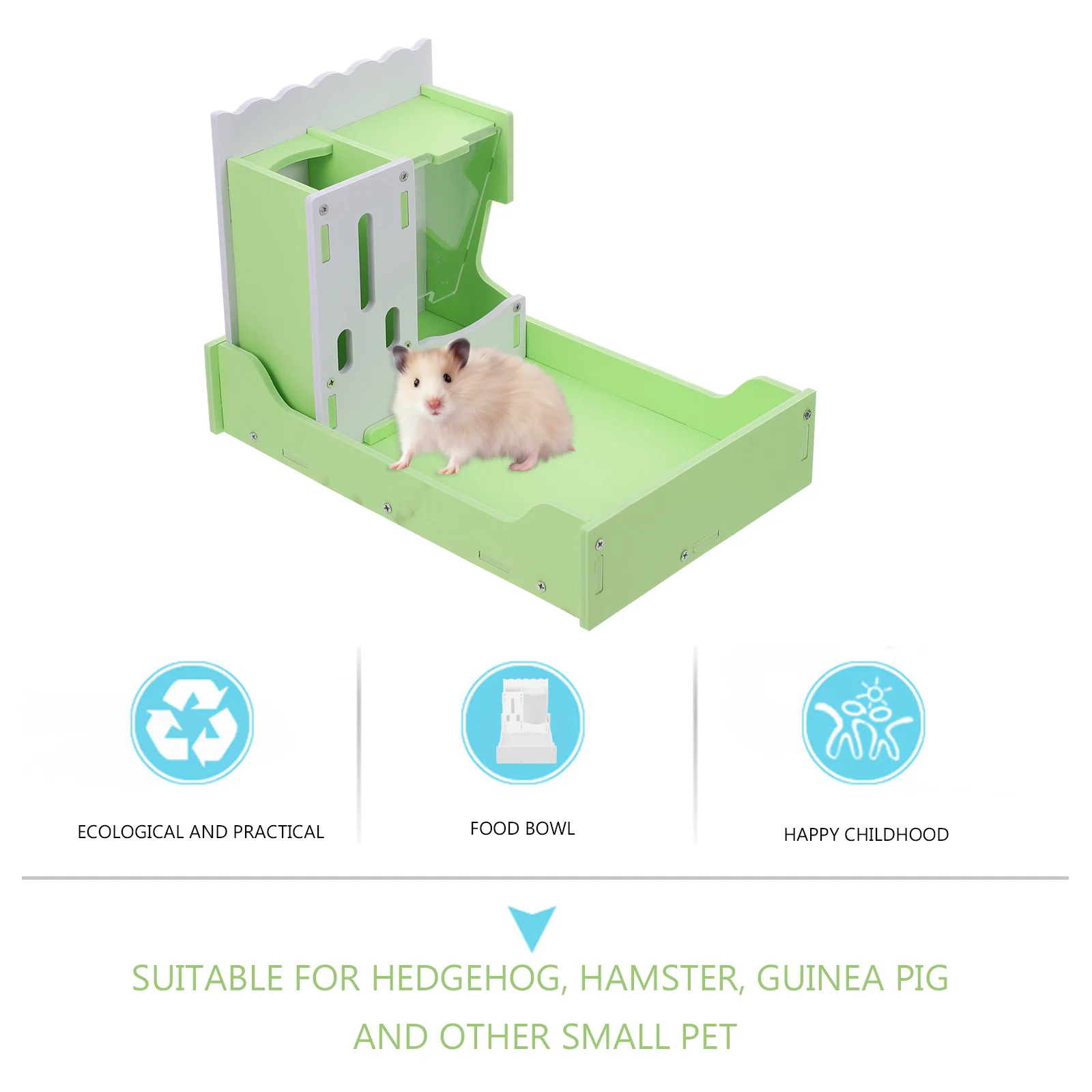 

3 in Portable Feeder and Water Bottle Hamster Toy Ecological Board Hedgehog Plaything