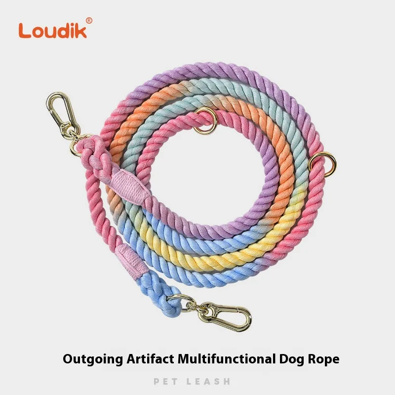 Loudik Pet Leash, Multi-Functional High Quality Heavy Duty Strong Dog Leash, Exquisite Buckle Dog Walking Pet Accessories