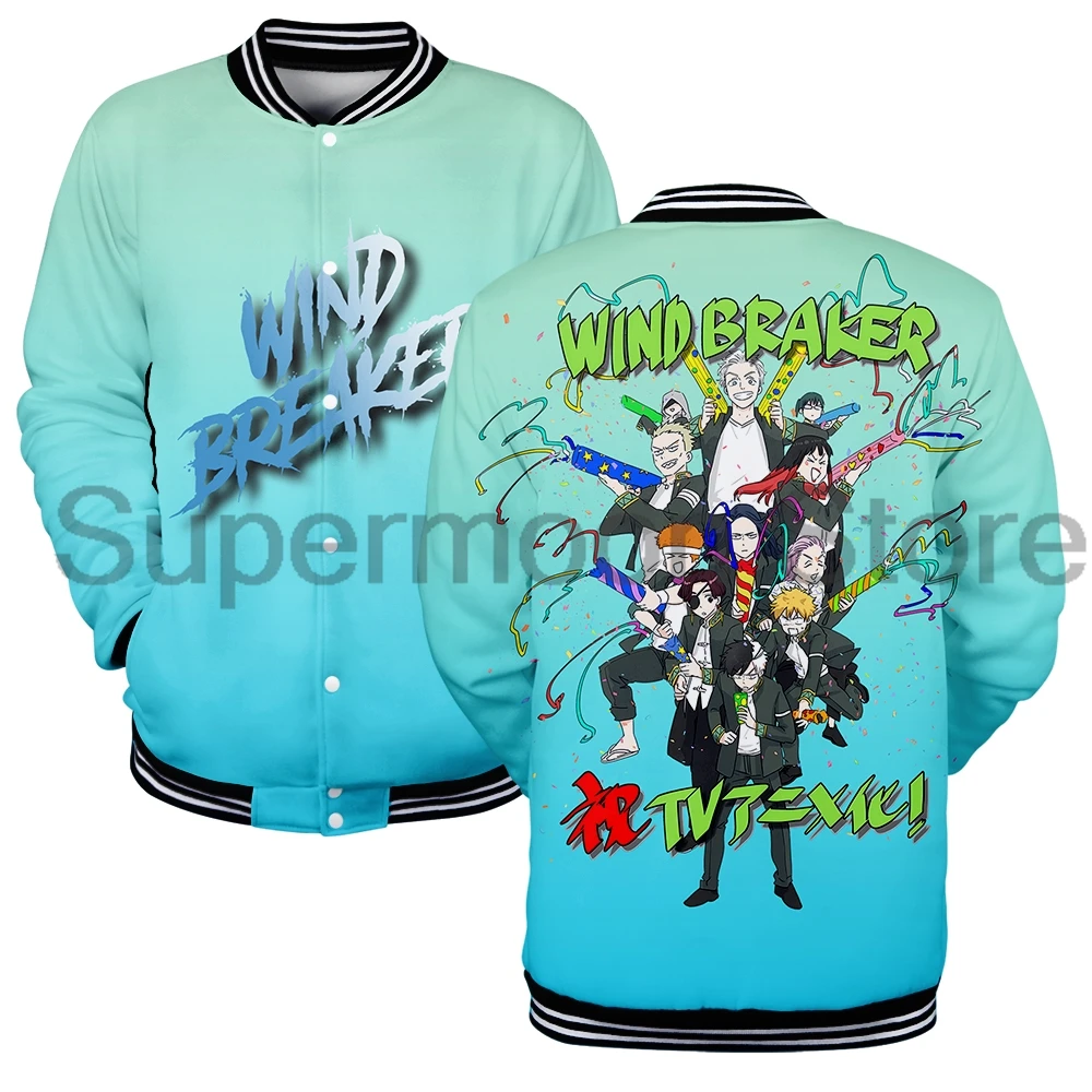 Wind Breaker Anime Baseball Jacket Long Sleeve Streetwear Women Men Casual Sweatshirts 3D Harajuku Clothes