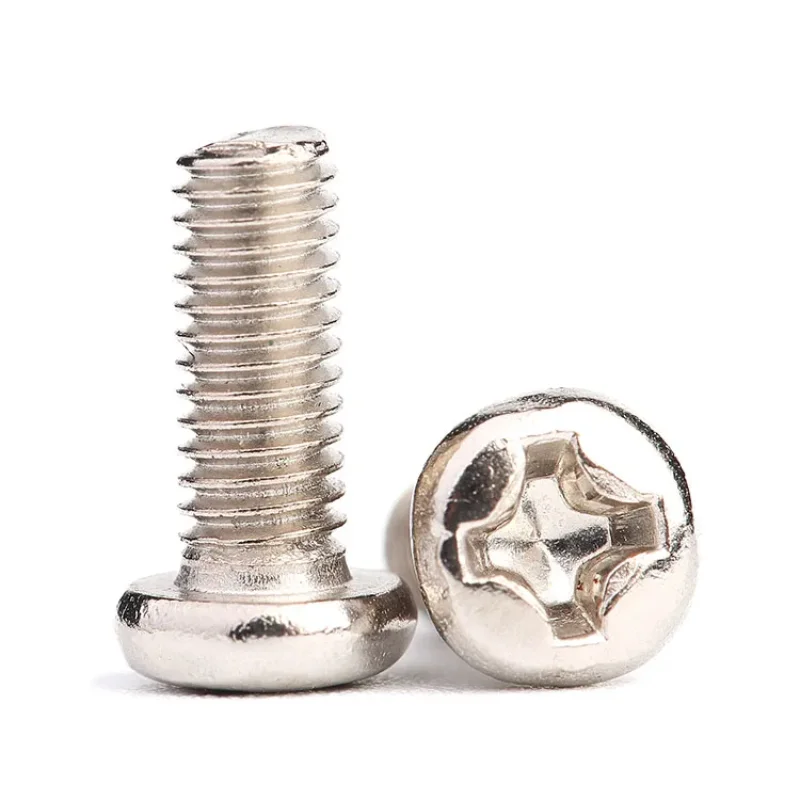 M1 M1.2 M1.4 M1.6 M1.7 M2 M2.5 M3 M3.5 M4 M5 M6 Nickel-plated Round Head Screws Phillips Pan Head Screws