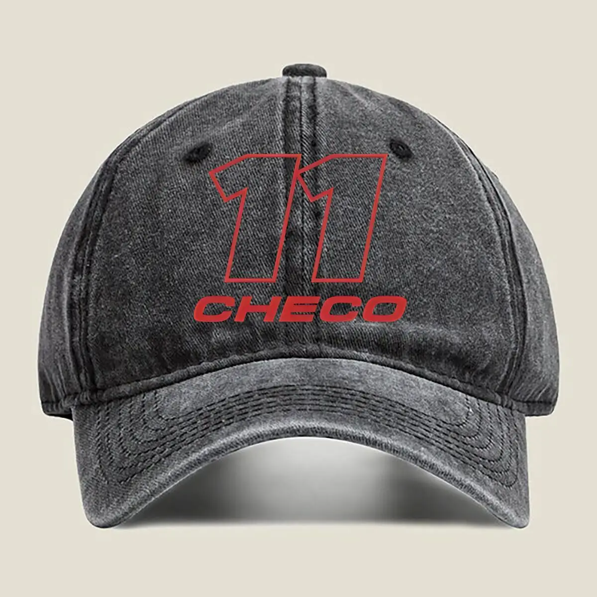 

«11 Checo Racing, Driver — стираная бейсболка с тематическим текстом и художественным дизайном»