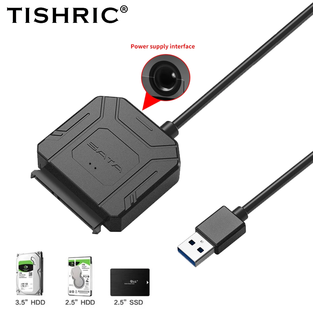 Tishic sata to usb 3,0 Typ c bis 7 15 22-polige Kabel externe Strom versorgung für 2,5 3,5 ssd HDD-Festplatten laufwerk ssd Konverter 5TB 6 Gbit/s