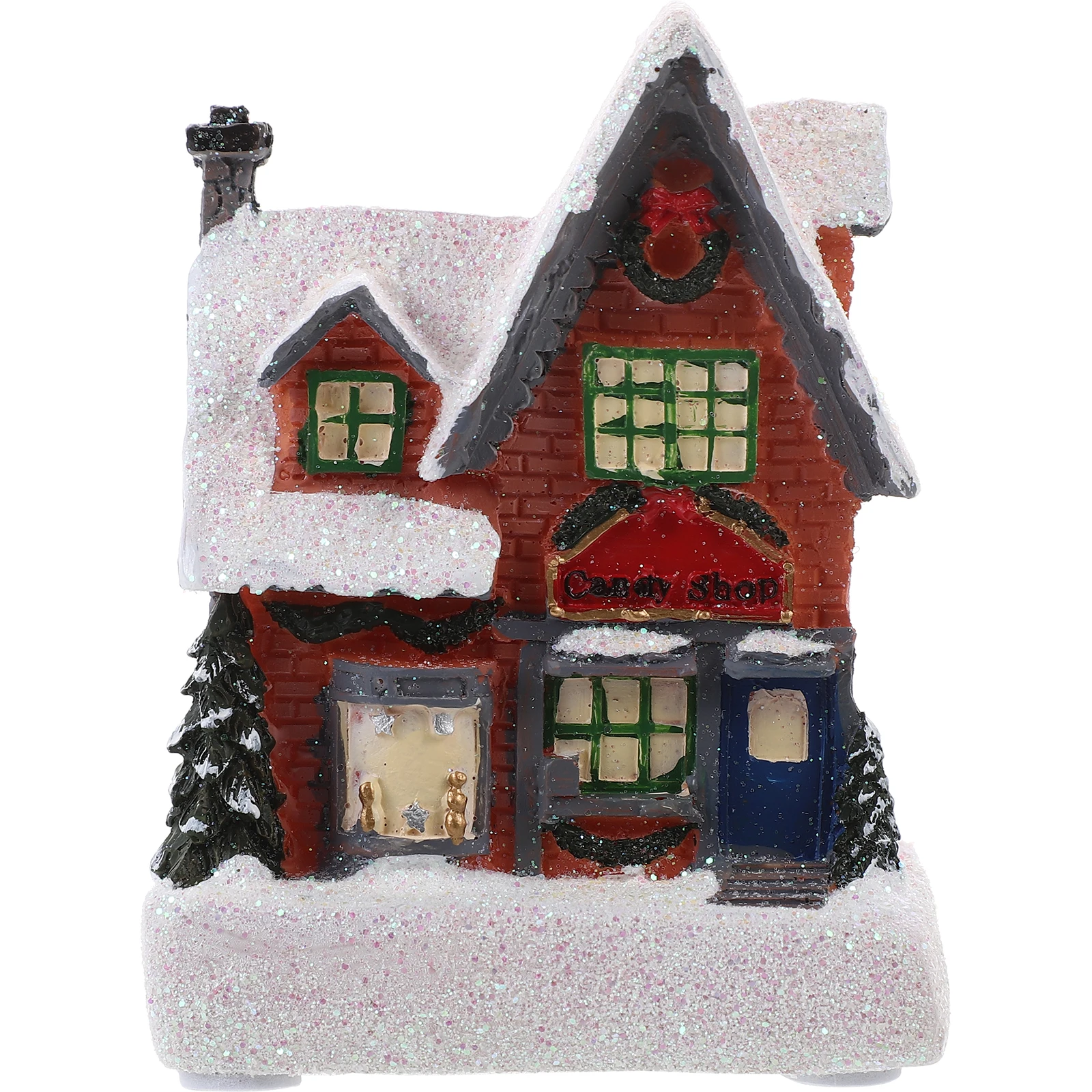 

Christmas Lighted House Operated Mini Resin Christmas Village Decoration Ornament For Home Party Gift Xmas