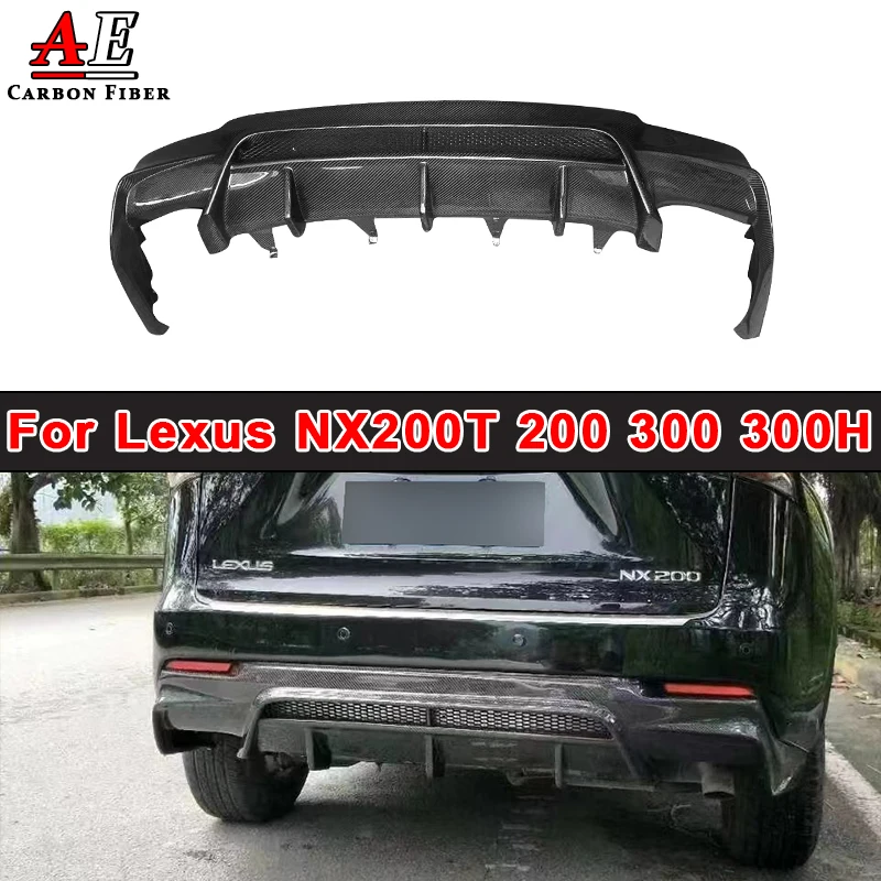 

For Lexus NX200T 200 300 300H Carbon Fiber Rear Bumper Lip Diffuser Spoiler Cover Car Rear Lip Splitter Body Kit Accessories