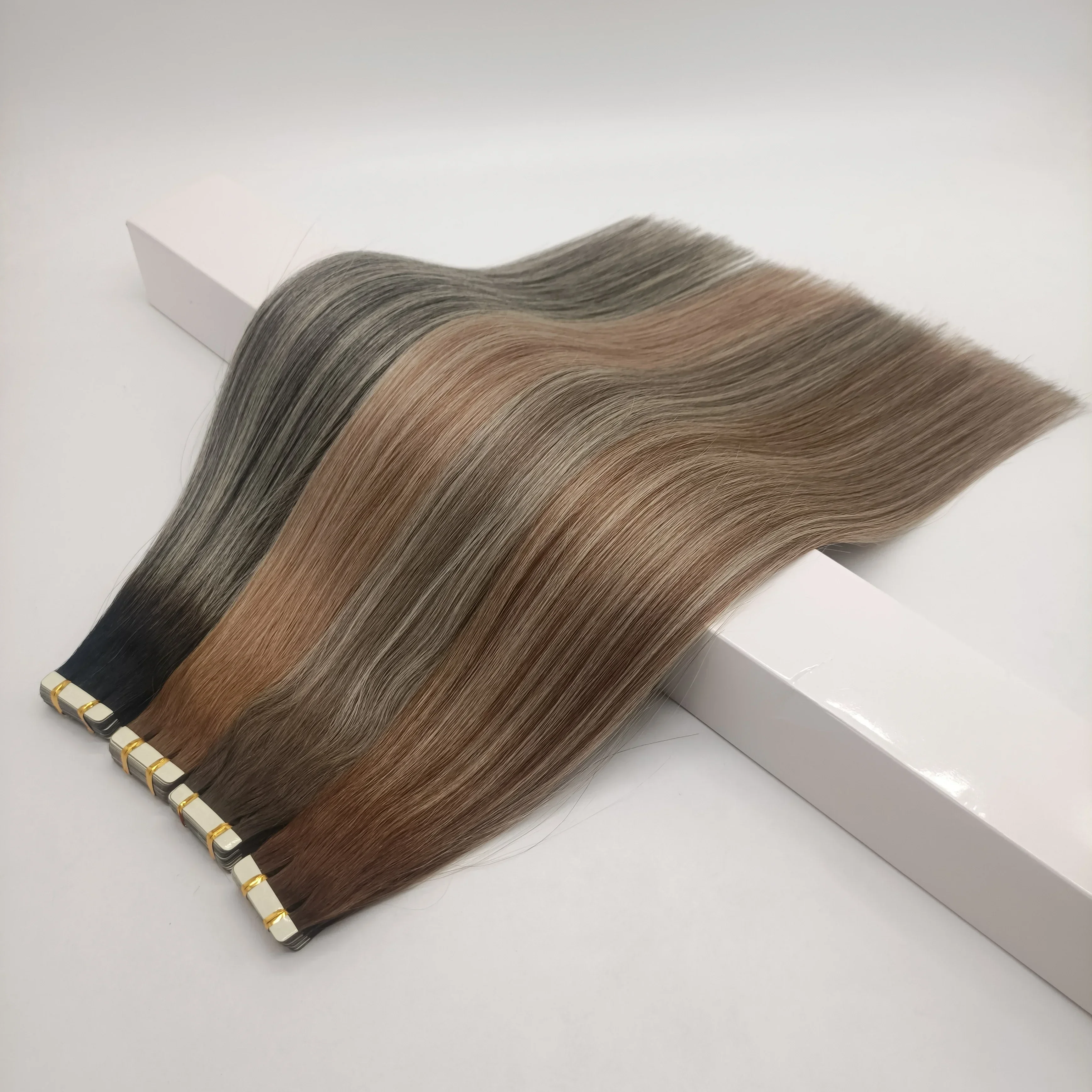 

Best Seller FirstHot Selling Best Wholesales Ombre Color Invisible Hair Tape Extensions Easy Reuse 4~5 Times Tape Hair Extension