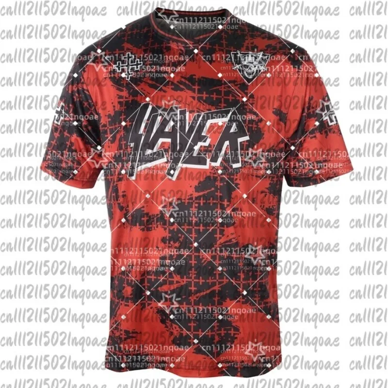 2026 Sommer Retro Metall T-Shirt Rot Schwarz Totenkopf Kreuz Grafik Rock Band Hip-Hop Stil Street Fashion Kurzarm Oversized Top