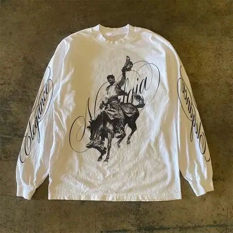 Heavyweight 310gsm Pure Cotton Long Sleeve American Retro Oversize Streetwear Versatile T-Shirt for Men And Women
