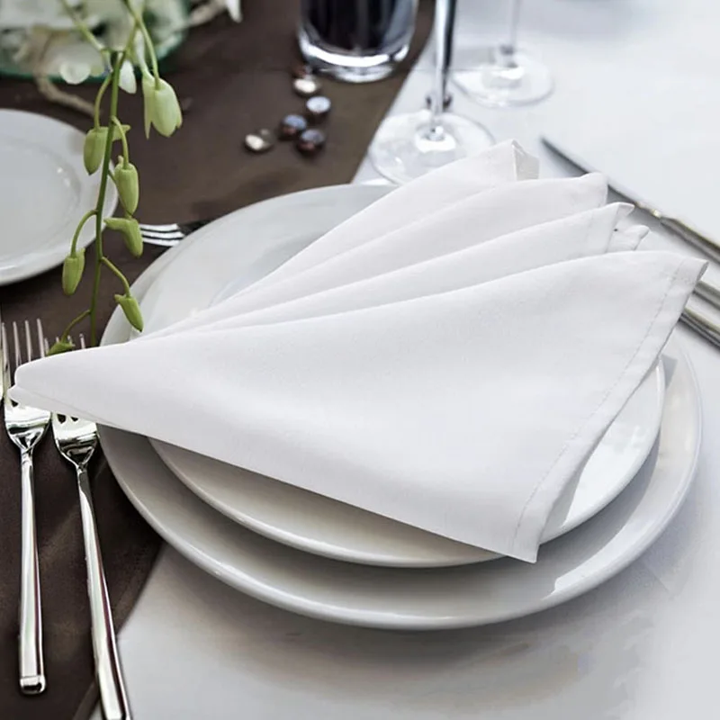 4/6 Stück Baumwollservietten, wiederverwendbar, weich, bequem, Stoffservietten, ideal für Veranstaltungen, Hotel, Hochzeitsdekoration, weiße Tischset