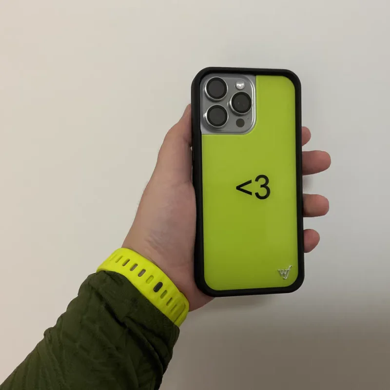 حافظة هاتف Wildflower WF XCX أقل من 3 لهاتف iPhone 16 15 14 13 12 17 Pro Max Plus Air 17promax WF غطاء كرتوني بشعار معدني
