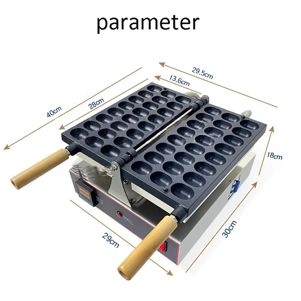 XEOLEO 전기 24 홀 에그 버블 와플 메이커, 미니 데이트 콩 페이스트리 머신, 카스텔라 스폰지 케이크 와플 머신, 1600W