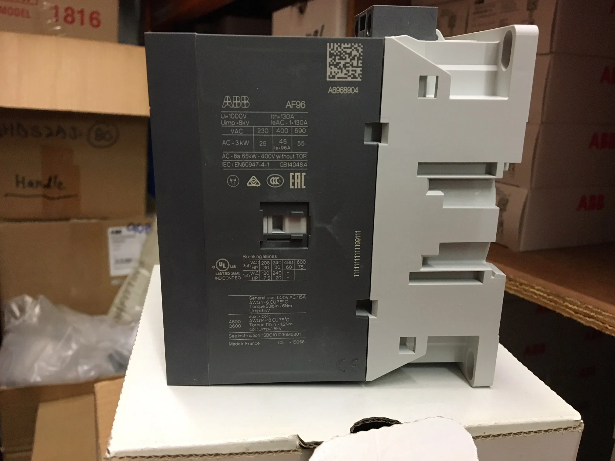 New Original Genuine ABB Contactor AF96- 30-11-14 Voltage 250-500V50/60HZ-DC