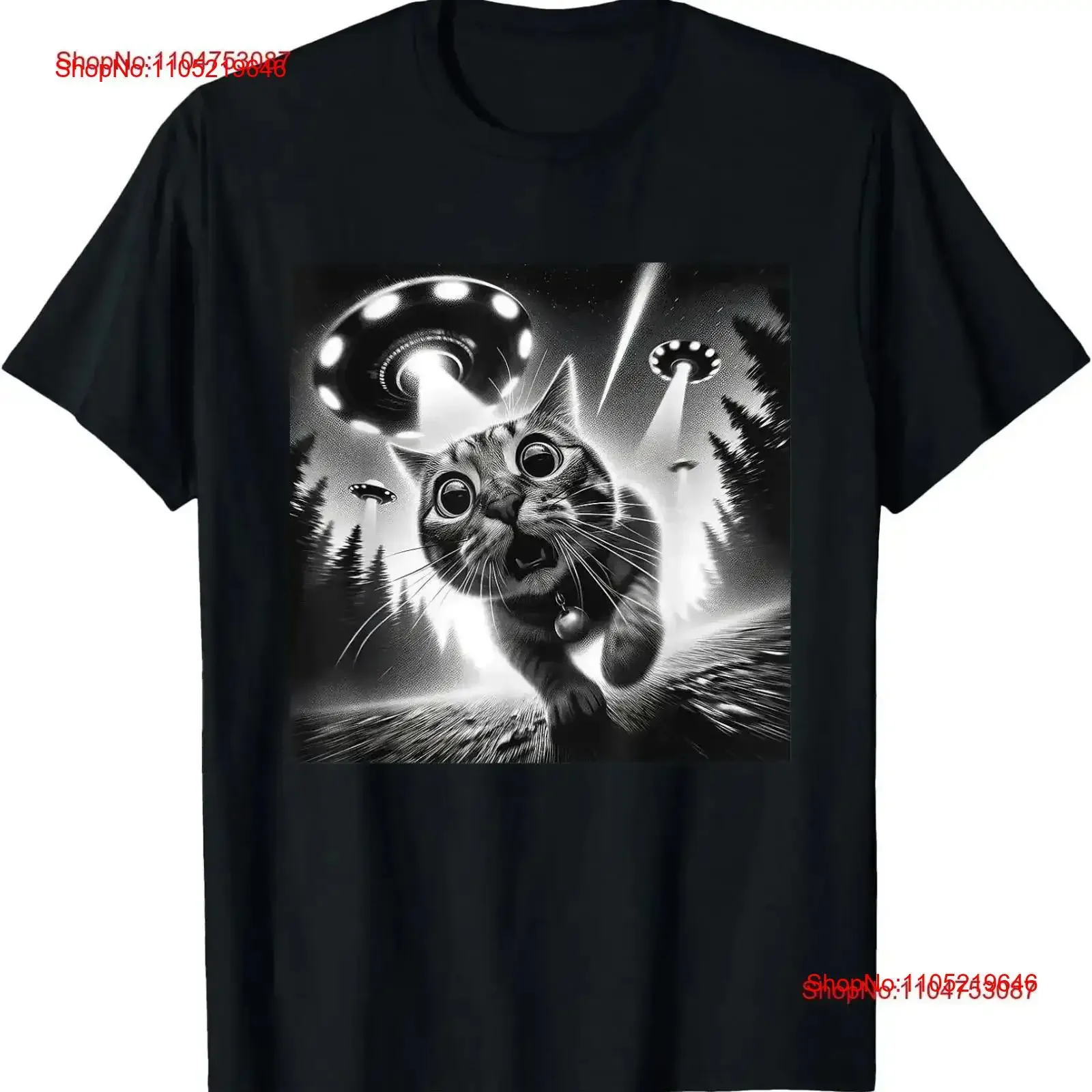 

Funny Cat UFO T Shirt for Friend All Size S 4XL vintage Washed streetwear Casual Stylish Versatile Breathable Stretched