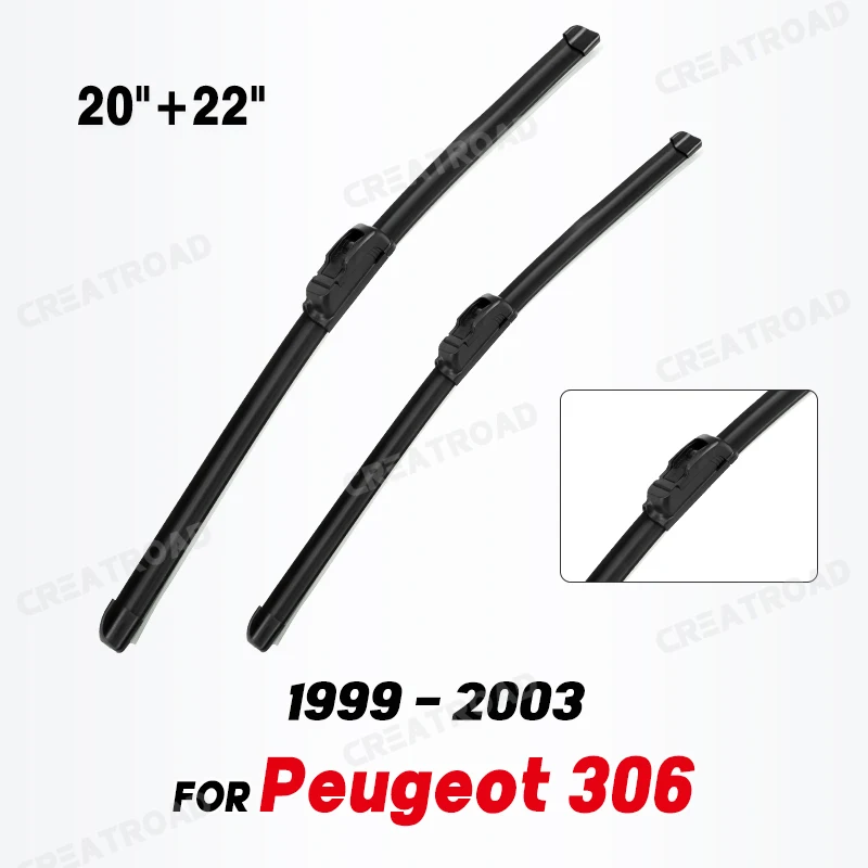 Wiper LHD Front Wiper Blades For Peugeot 306 1999 - 2003 Windshield Windscreen Clean Window Car Rain Brushes 22\