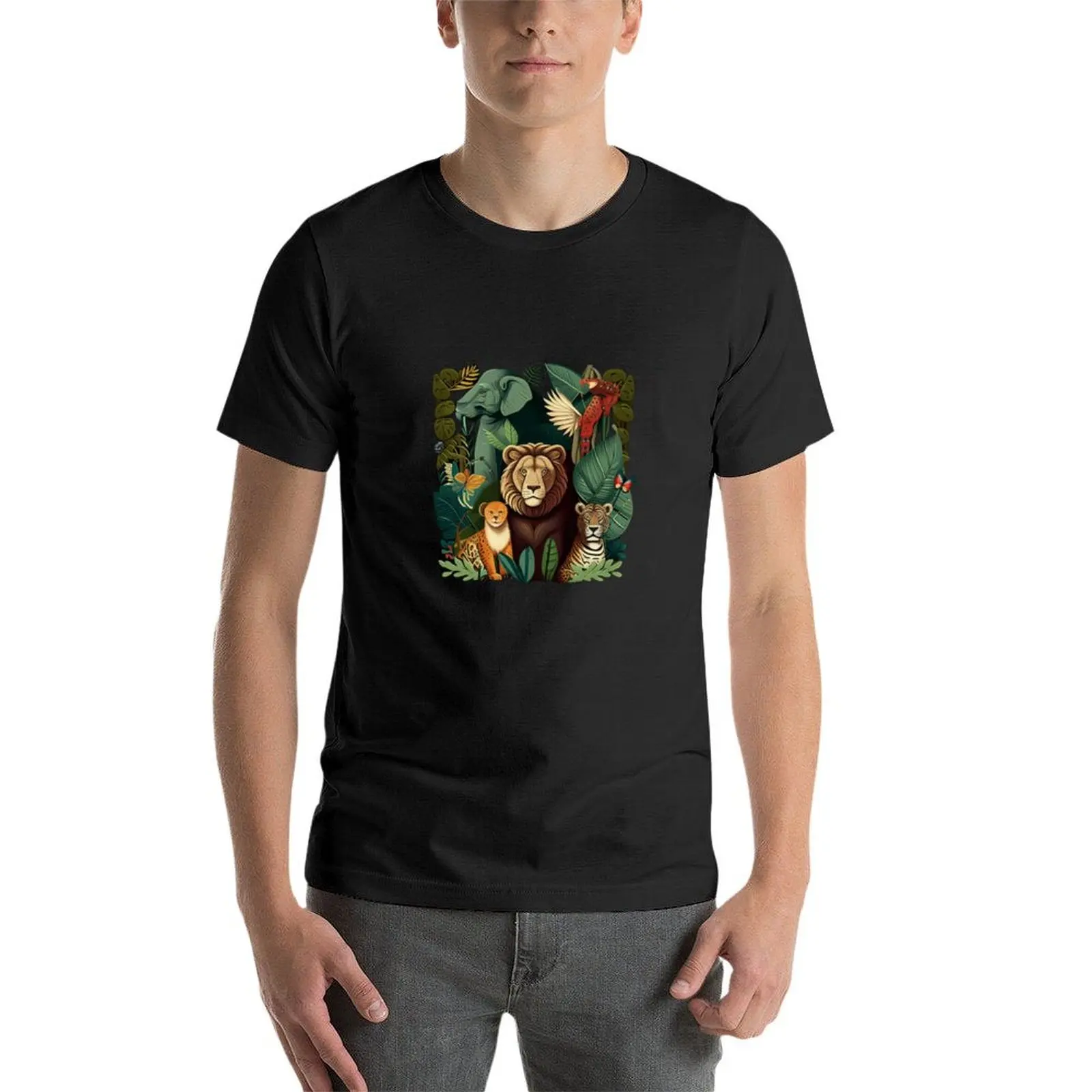 Savanna animals T-shirt anime plain shirts graphic tees aesthetic clothes t shirt for men image 4