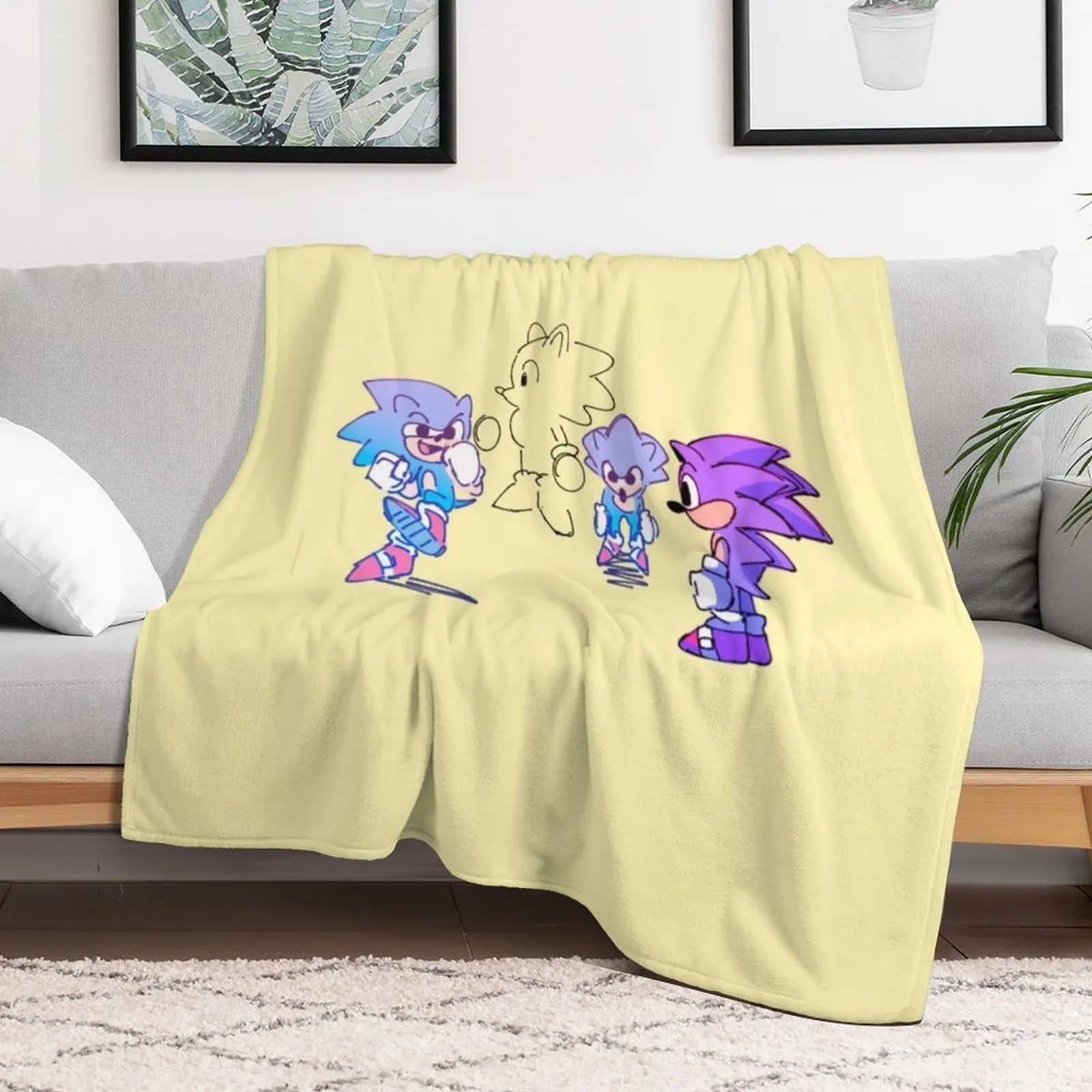 Cute Sonic Throw Blanket Soft Beds Travel Blankets