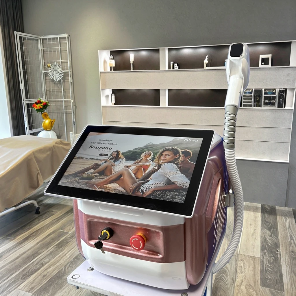 Hot Sale Pink CE Desktop Ice Platinum Titanium Pro 15.6 Touch Screen DiodeHair Removal Machine