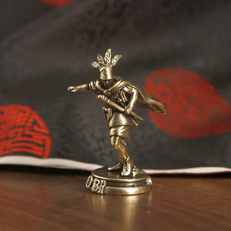 Brass Spartan , European warrior, desktop decoration, small figurine, bronze