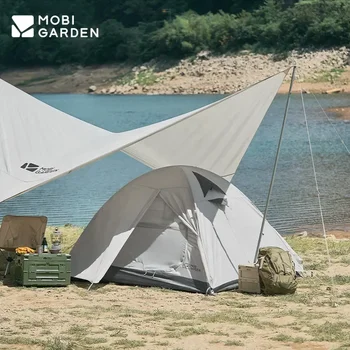 MOBI GARDEN 야외 캠핑 텐트, 알루미늄 브래킷, 방수 3 계절 텐트, 휴대용 하이킹, 2-4 인용 콜드 마운틴 텐트, 신제품