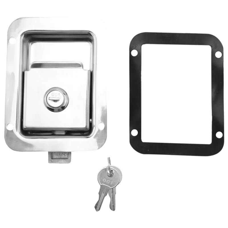 

Sp-2Set Paddle Slam Latch With Lock Key Travel Trailer Lock RV Door Latch Heavy Duty Flush Mount Handle Latch