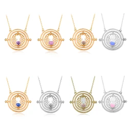 3 Colors Time Turner Pendant Necklace Movie Theme Necklaces Choker Jewelry Trendy Cosplay Gifts for Men Women Accessories