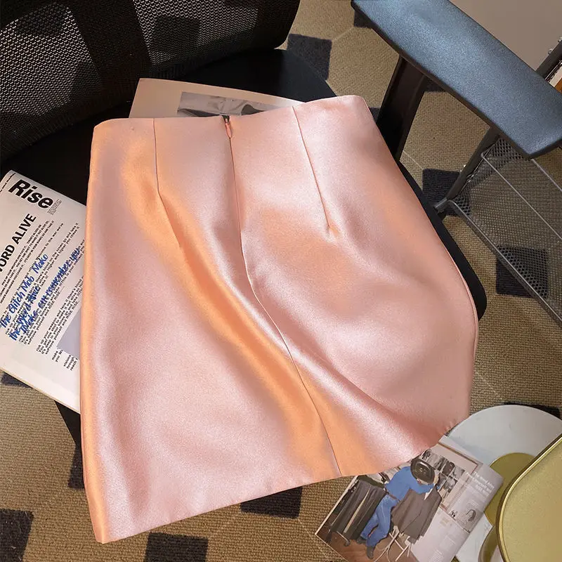 Temperament Frauen Rock Hohe Taille A-line Jupe Mode Perlen Vintage Saia Koreanische Mini Röcke 2025, Faldas Mujer De Moda 27r897