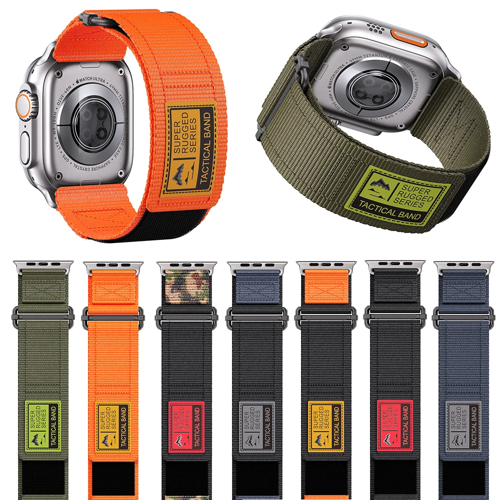 حزام ساعة فيلكرو من النايلون لساعة أبل الترا 2 49 ملم 45 ملم 44 ملم 42 ملم، لساعة أبل 9/8/7/6/5/4/3/SE Ultra 2 #3