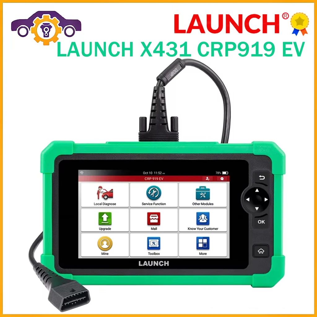 LAUNCH CRP919 EV OBD2 Scanner ECU Coding Bidirectional 43 Service CANFD DOIP FCA Diagnostic Tools For Energy Electric Vehicles