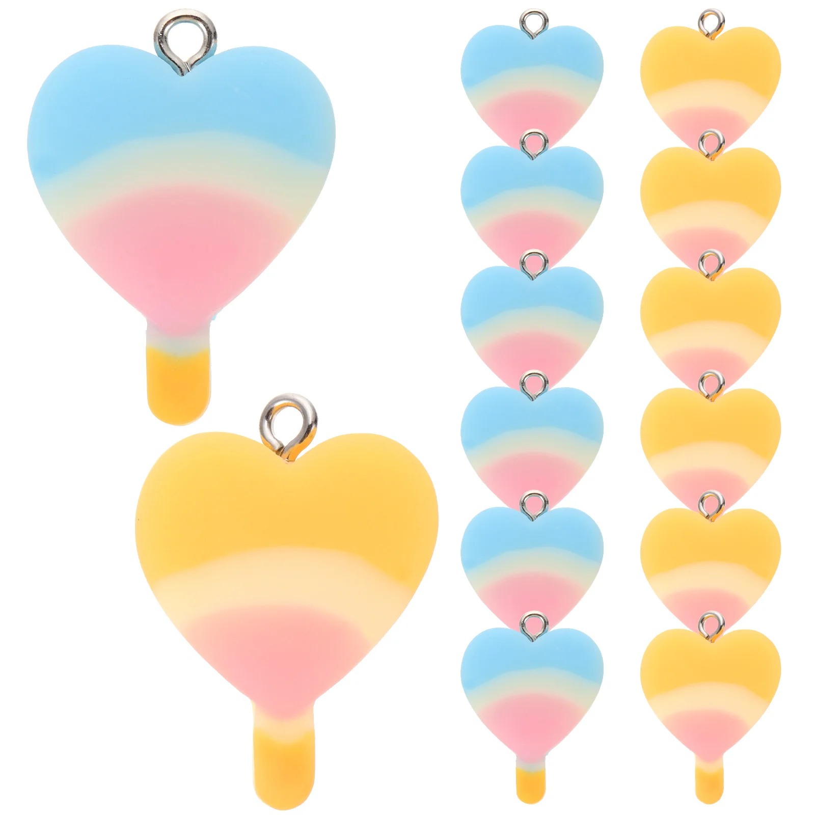 

20 Pcs Heart Pendant Necklace Cute Resin Lollipop Charms Fruit Craft Cartoon