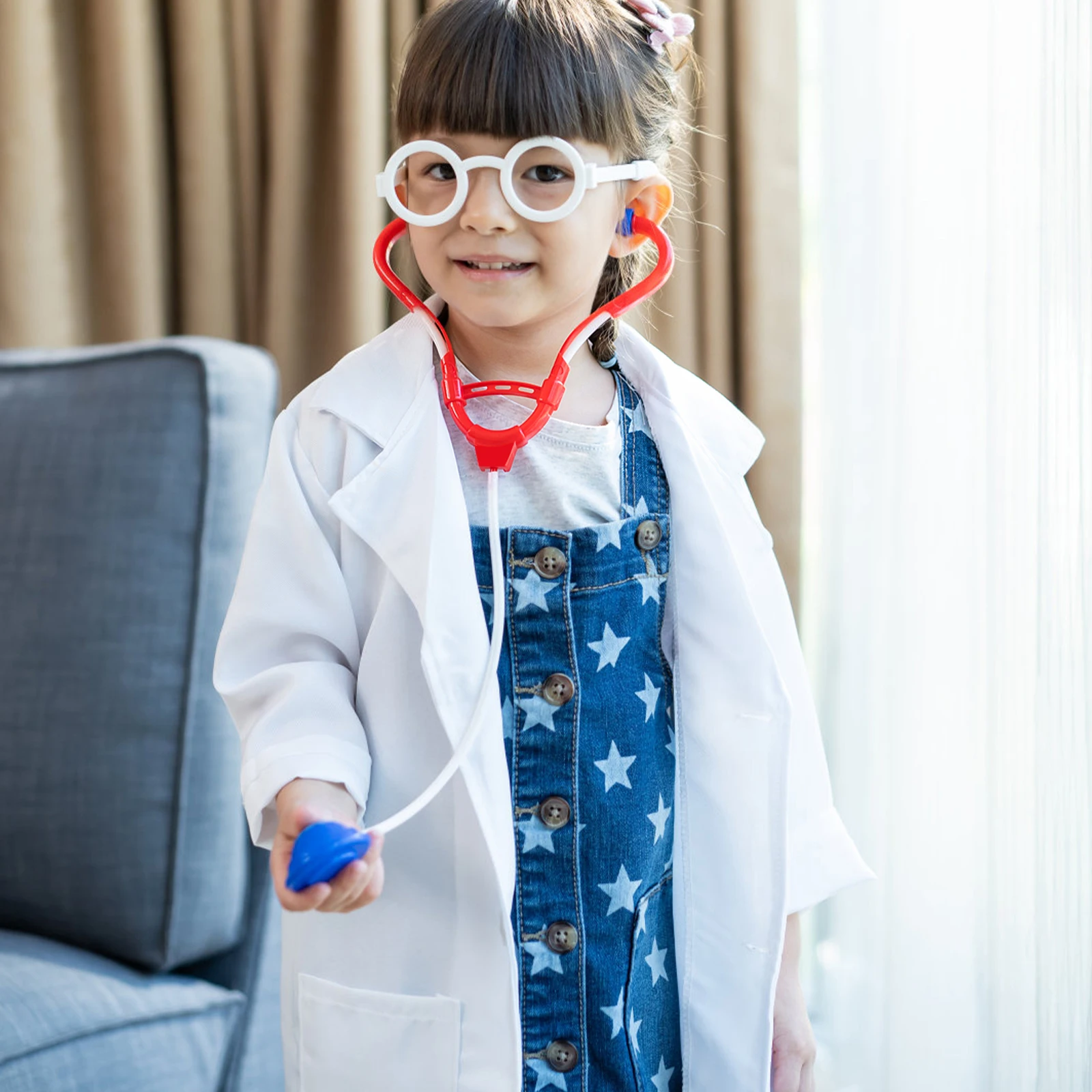 

Scientist Costume Coat Unisex Vet Experiment Party Role Play Career Costume Halloween Science Pockets Functional