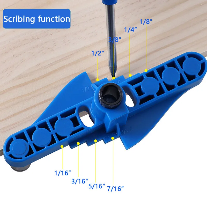 2-In-1 Woodworking Straight Hole Drilling Locator 6/8/10mm Self-centering Scriber Doweling Jig Drill Guide Locator Hole Puncher