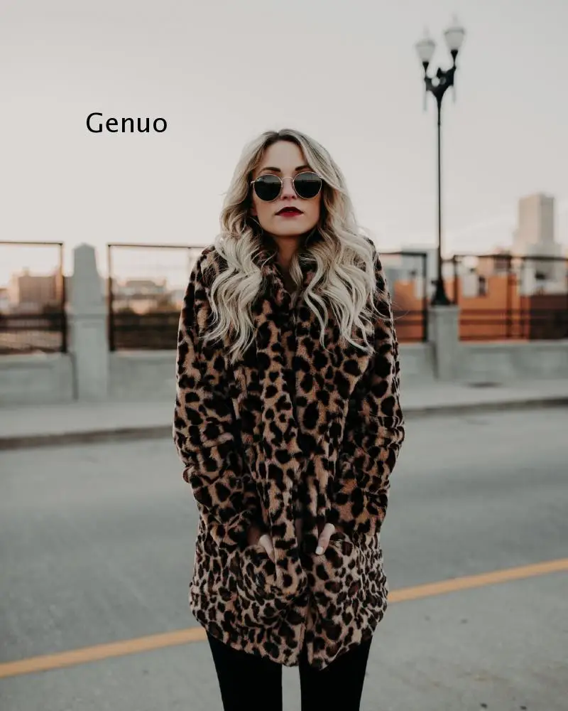 Mulheres Novo Inverno Faux Fur Coats Leopardo Do Vintage Feminino Solto Casacos Quentes Casual Street Lady Animal Print Outwears Grossos