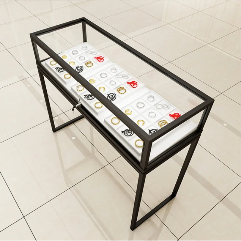 custom.Customize Safe Glass Transparent Jewelry Display Showcase Stand Cabinet with and Led
