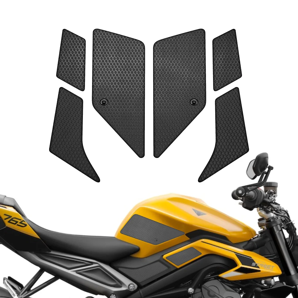 Motorcycle Tank Traction Pad Anti Slip Sticker Gas Knee Grip Protector For Triumph Moto2 Street Triple 765 2023 2024