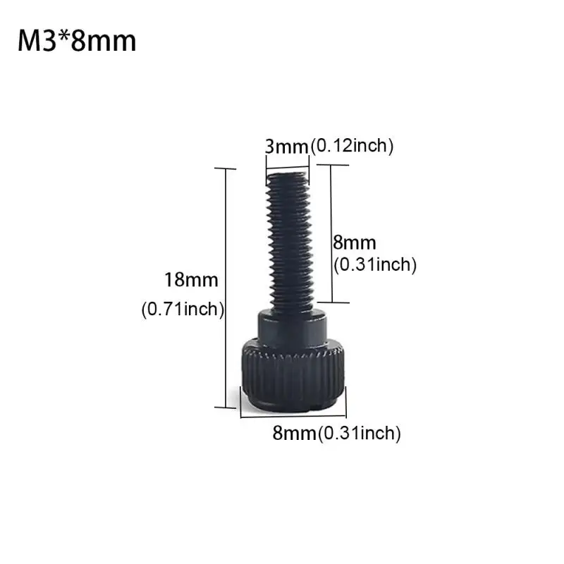 10~50pcs Computer Case Screws Black Or Nickel Computer Case Screw Hand Tighten Thumb Screw  M3*4.5mm M3*6mm M3*8mm